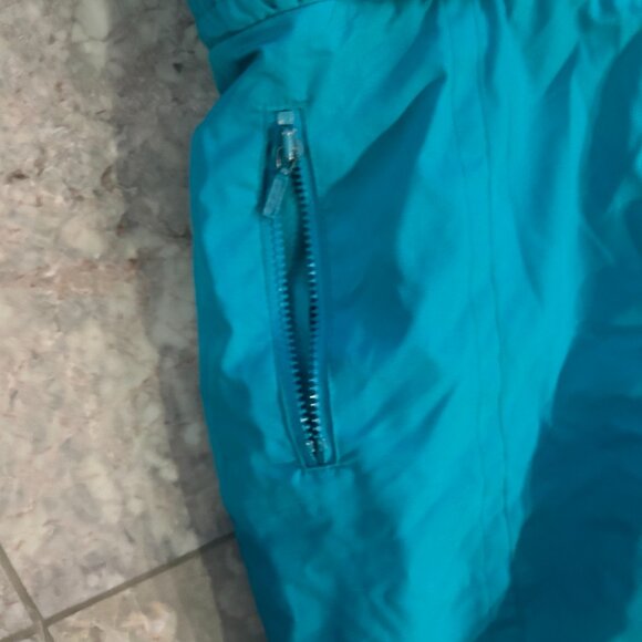 Vintage Fera Skiwear Turquoise One-Piece Ski Suit Sz 8 80s Retro Bright Bold - Picture 9 of 13